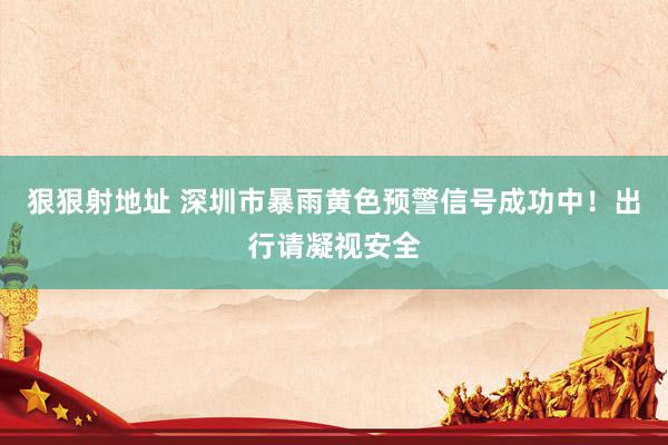 狠狠射地址 深圳市暴雨黄色预警信号成功中！出行请凝视安全