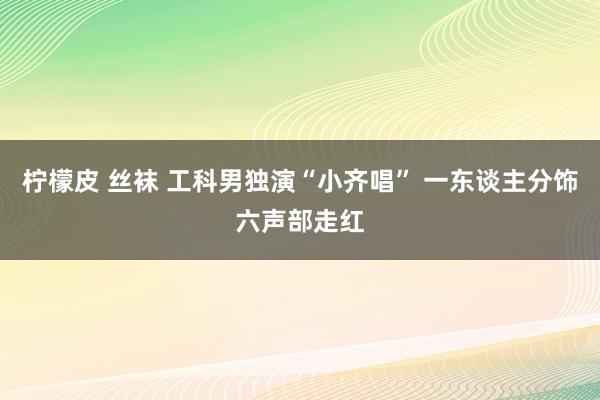 柠檬皮 丝袜 工科男独演“小齐唱” 一东谈主分饰六声部走红
