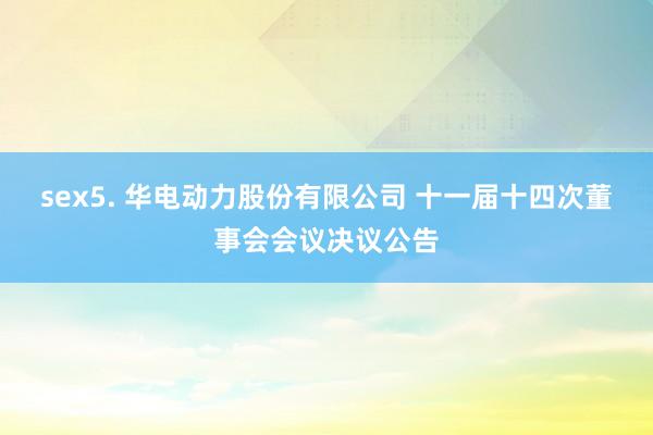 sex5. 华电动力股份有限公司 十一届十四次董事会会议决议公告