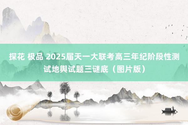 探花 极品 2025届天一大联考高三年纪阶段性测试地舆试题三谜底（图片版）